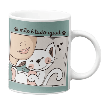 Caneca Charmy Gift Store ® 'Mãe é Tudo Igual' – Presente Único e Delicado, 300ml