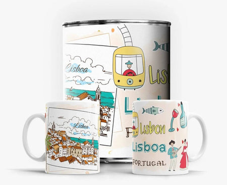 Caneca em Lata Portugal- Lisboa A minha loja Casa e Decoração