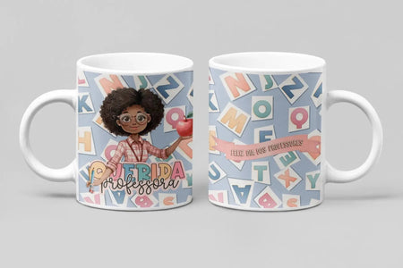 Caneca Querida Professora - Presente Único para Educadoras Especiais, Feita em Cerâmica, 300ml