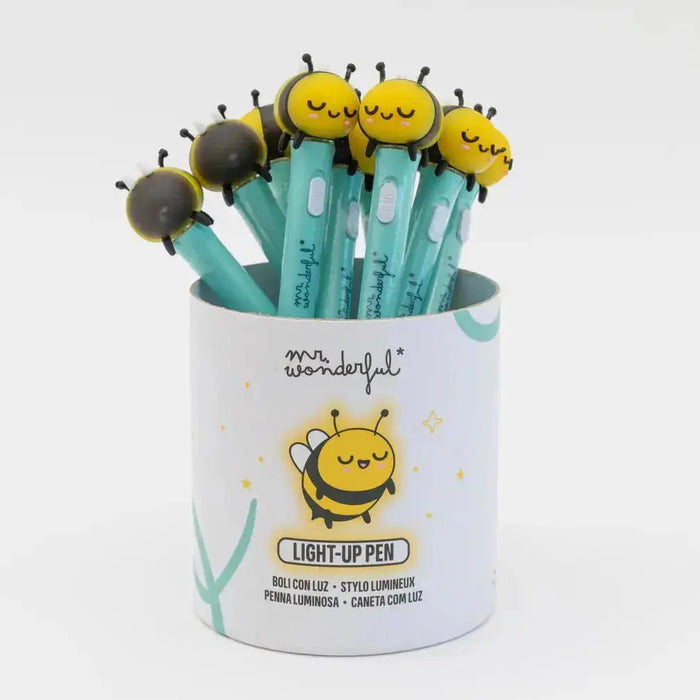 Caneta iluminada - Abelha - Charmy Gift Store