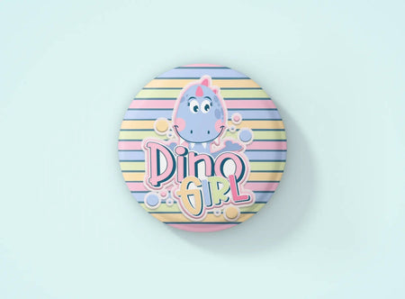 Crachás Exclusivos Dino Girl 015 – Presente Personalizado e Único Charmy Gift Store®