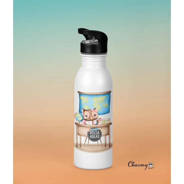 Garrafa Coruja Rosa Escola 003 - Charmy Gift Store