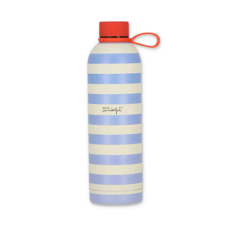 Garrafa Térmica às riscas azul e beje - Charmy Gift Store