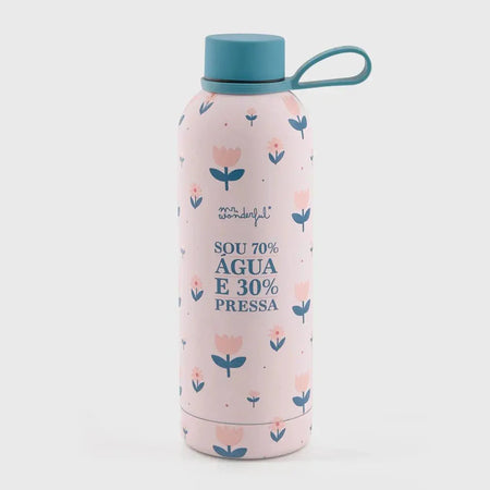 Garrafa térmica - Sou 70% água e 30% pressa - Charmy Gift Store