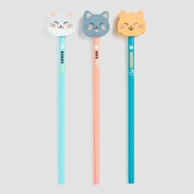 KIT DE 3 Lápis para cat lovers! A minha loja Papelaria