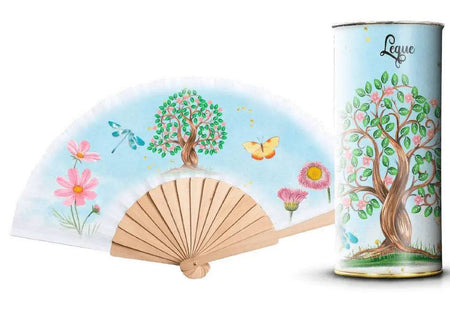 Leque Árvore da Vida com Varetas de Madeira - Modelo AB8001