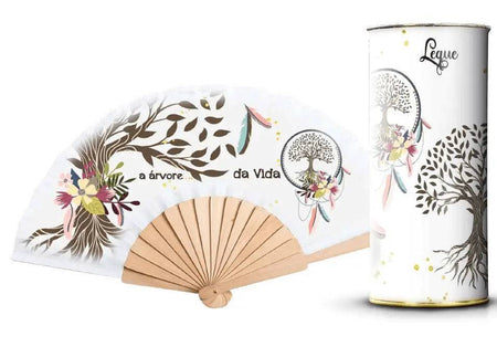 Leque Árvore da Vida com Varetas de Madeira - Ref. AB3004