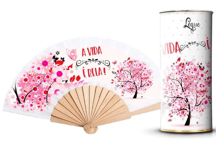 Leque Árvore da Vida com Varetas de Madeira - Modelo AB3001