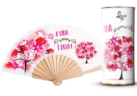 Leque Árvore da Vida com Varetas de Madeira - Modelo AB3002