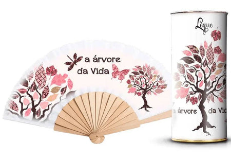 Leque Árvore da Vida com Varetas de Madeira - Referência AB3007