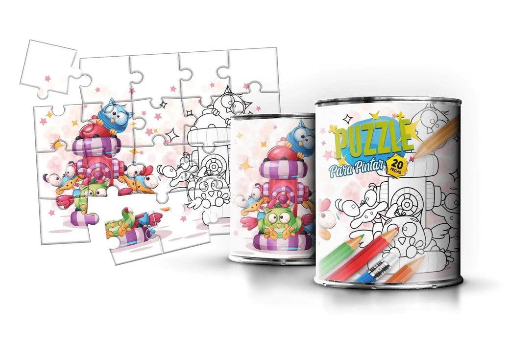 Puzzle em Lata para Pintar com Tema de Pássaros – 20 Peças, 18x24 cm – Produzido em Portugal A minha loja Jogos