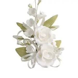 Rosas em açúcar tom branco - Charmy Gift Store