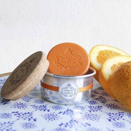 Sabonete de Laranja com Guarda-Jóias em Alumínio e Tampa em Cortiça Portuguesa - Tradição Charmy Gift Store®