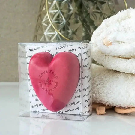 Sabonete do Amor Vegetal em Caixa Transparente – Presente Único e Elegante para Ela e Ele