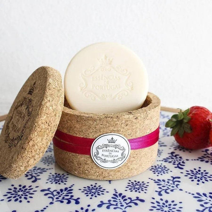 Sabonete Artesanal Frutos Vermelhos com Guarda-Jóias em Cortiça Exclusivo Essências de Portugal
