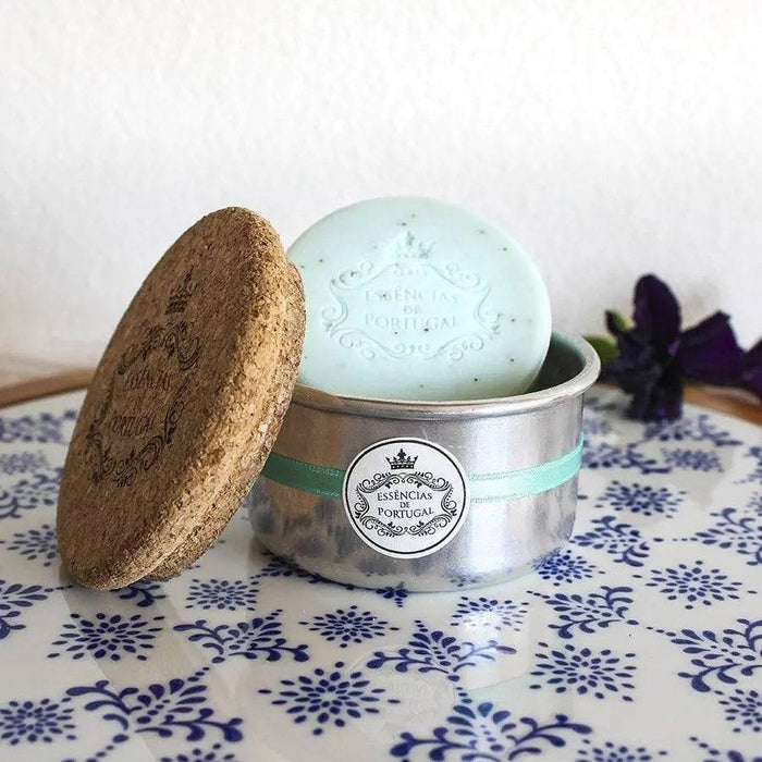 Sabonete Violeta com Guarda-Jóias em Alumínio e Tampa em Cortiça Artesanal – Tradição e Elegância Charmy Gift Store ®