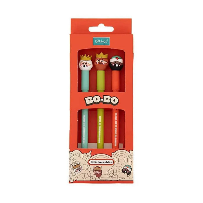Set de 3 esferográficas apagáveis Bo - Bo - Reis Magos - Charmy Gift Store
