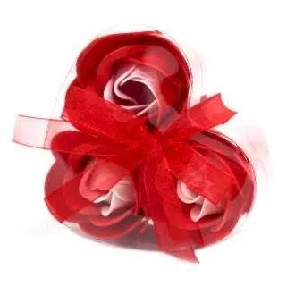Set de 3 flores de Sabão caixa coração A minha loja Casa e Decoração