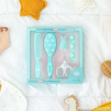 Set de cuidados do bebê com estampado de nuvens A minha loja Casa e Decoração
