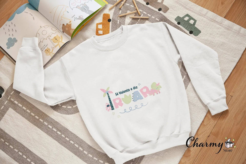 Sweatshirt Dino Menina Exclusiva 006 – Conforto e Estilo Para o Dia a Dia da Sua Menina