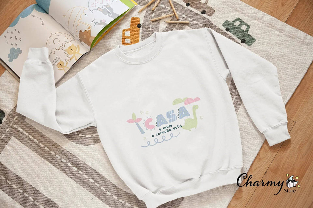 Sweatshirt Unissex Dino Girl 007 – Conforto e Estilo Infantil para o Dia a Dia - Charmy Gift Store®