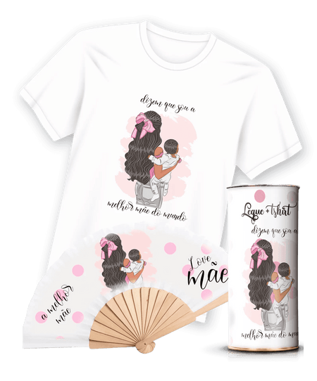 Camiseta com Estampa de Leque para Mãe A minha loja Vestuário e acessórios
