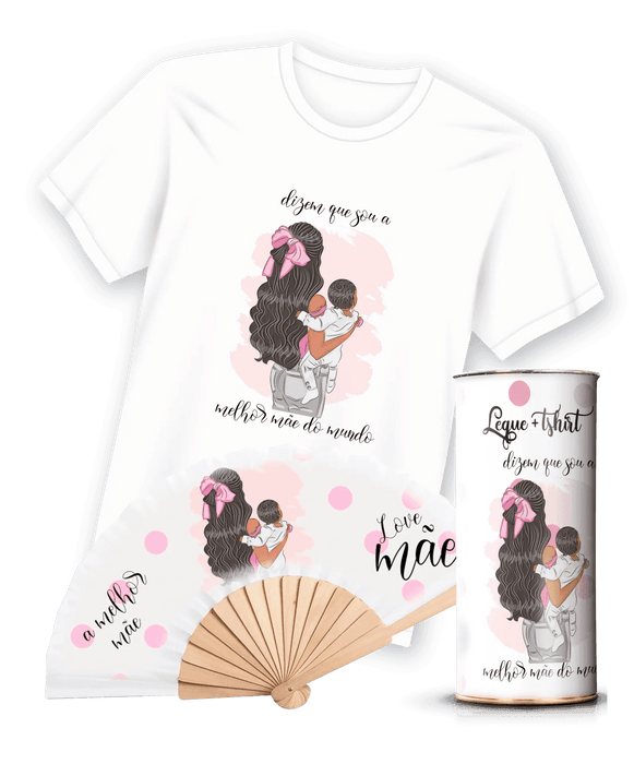 Camiseta com Estampa de Leque para Mãe A minha loja Vestuário e acessórios