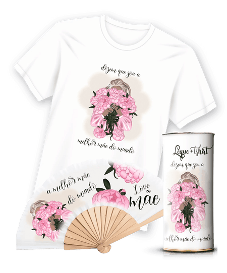 Camiseta com Estampa Leque Mãe Referência 9015 A minha loja Vestuário e acessórios