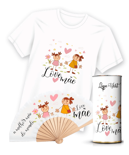 Camiseta Feminina com Estampa Leque para Mães A minha loja Vestuário e acessórios