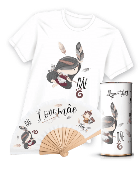 Camiseta com Estampa 'Leque Mãe' Referência 9005 A minha loja Vestuário e acessórios