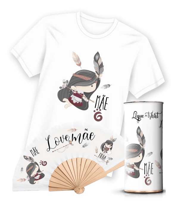 Camiseta com Estampa de Leque para Mães A minha loja Vestuário e acessórios
