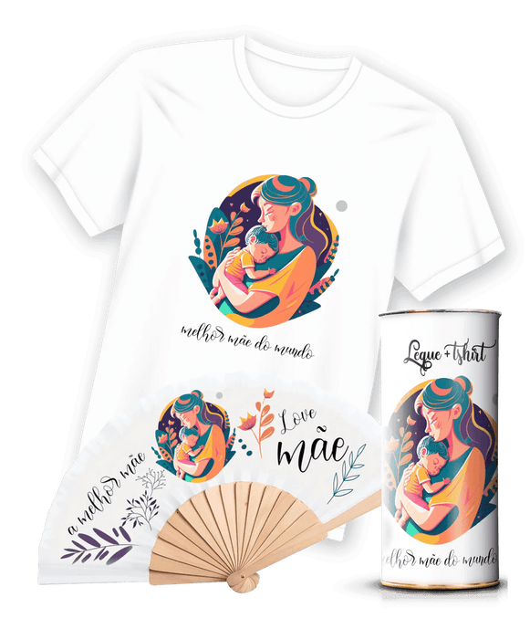 Camiseta com Estampa Leque Mãe Ref.9007 A minha loja Vestuário e acessórios