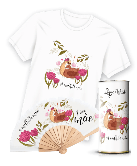 Camiseta com Estampa de Leque para Mãe A minha loja Vestuário e acessórios