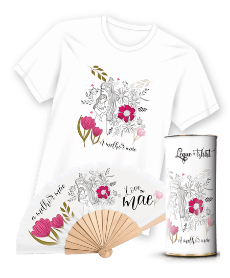 Camiseta com Estampa Leque para Mãe A minha loja Vestuário e acessórios