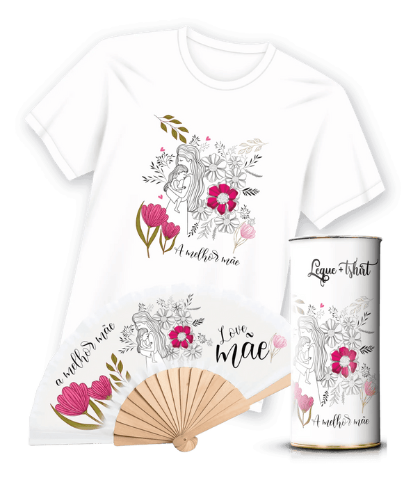 T-Shirt Mãe com Leque 100% Algodão A minha loja Vestuário e acessórios