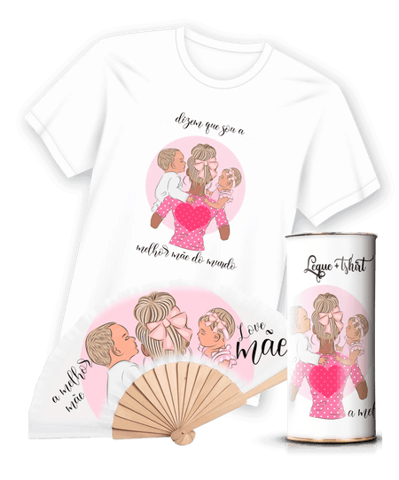 Camiseta com Estampa de Leque para Mães - Ref. 9009 A minha loja Vestuário e acessórios