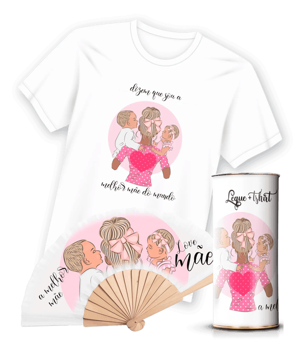 Camiseta com Estampa de Leque para Mães - Ref. 9009 A minha loja Vestuário e acessórios