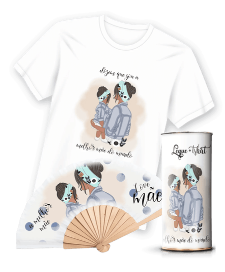 Camiseta com Estampa Leque Mãe Referência 9022 A minha loja Vestuário e acessórios