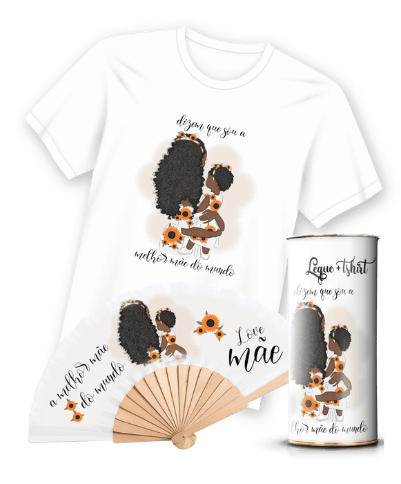 Camiseta com Estampa de Leque para Mãe A minha loja Vestuário e acessórios