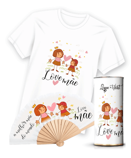 Camiseta com Estampa Leque Mãe Ref.9018 A minha loja Vestuário e acessórios