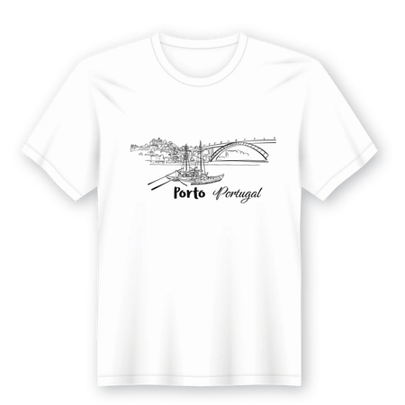 T-Shirt Distrito do Porto em Lata de Algodão A minha loja Vestuário e acessórios