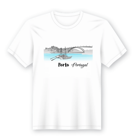 T-Shirt Distrito do Porto em Lata 100% Algodão A minha loja Vestuário e acessórios