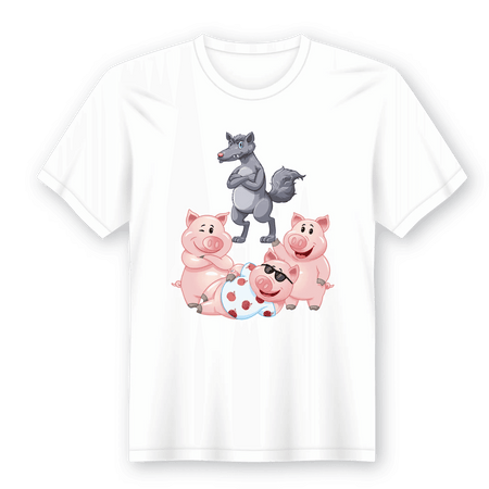 Camiseta em Lata Os Três Porquinhos – Presente Único e Criativo, Feito em Portugal pela Charmy Gift Store® A minha loja Vestuário e acessórios
