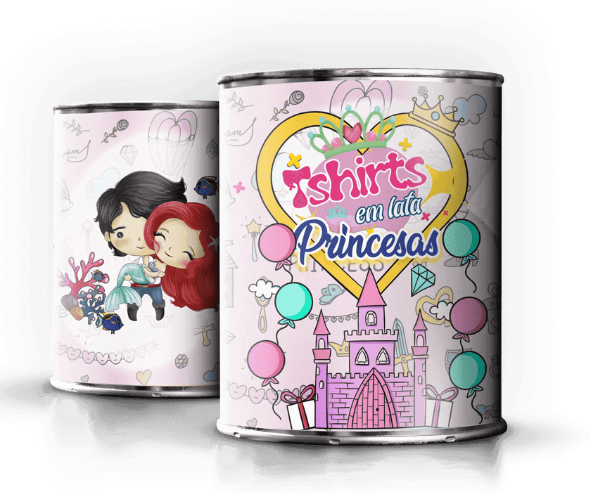 Camiseta em Lata Princesa Ariel — Presente Exclusivo Charmy Gift Store® feito em Portugal A minha loja Vestuário e acessórios