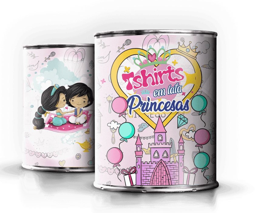 Camiseta em Lata Princesa Yasmin - Presente Único para Crianças - Charmy Gift Store ® A minha loja Vestuário e acessórios