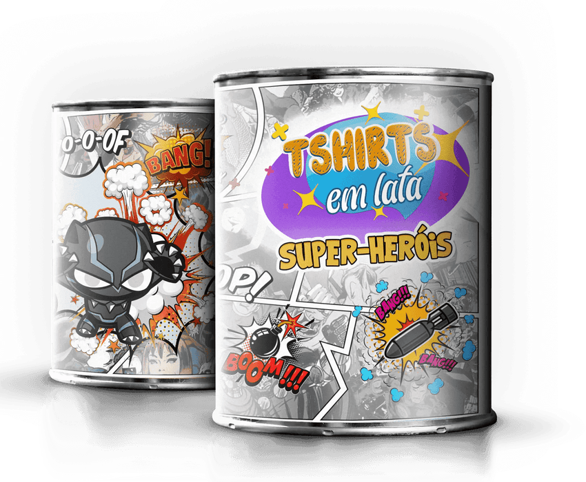 Camiseta em Lata com Tema de Super-Heróis – Presente Único para Crianças de 1 a 12 Anos A minha loja Vestuário e acessórios