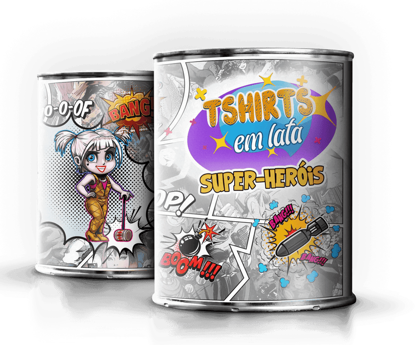 Camiseta em Lata com Estampas de Super-Heróis - Presente Único e Original A minha loja Vestuário e acessórios