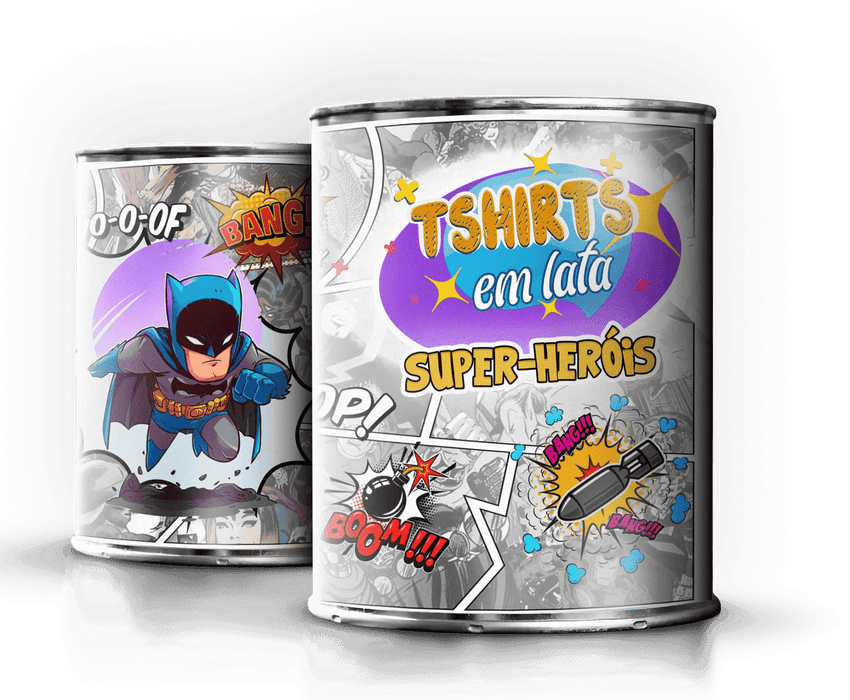 Camiseta em Lata Super-Herói Batman – Presente Exclusivo para Crianças de 1 a 12 Anos – Charmy Gift Store® A minha loja Vestuário e acessórios