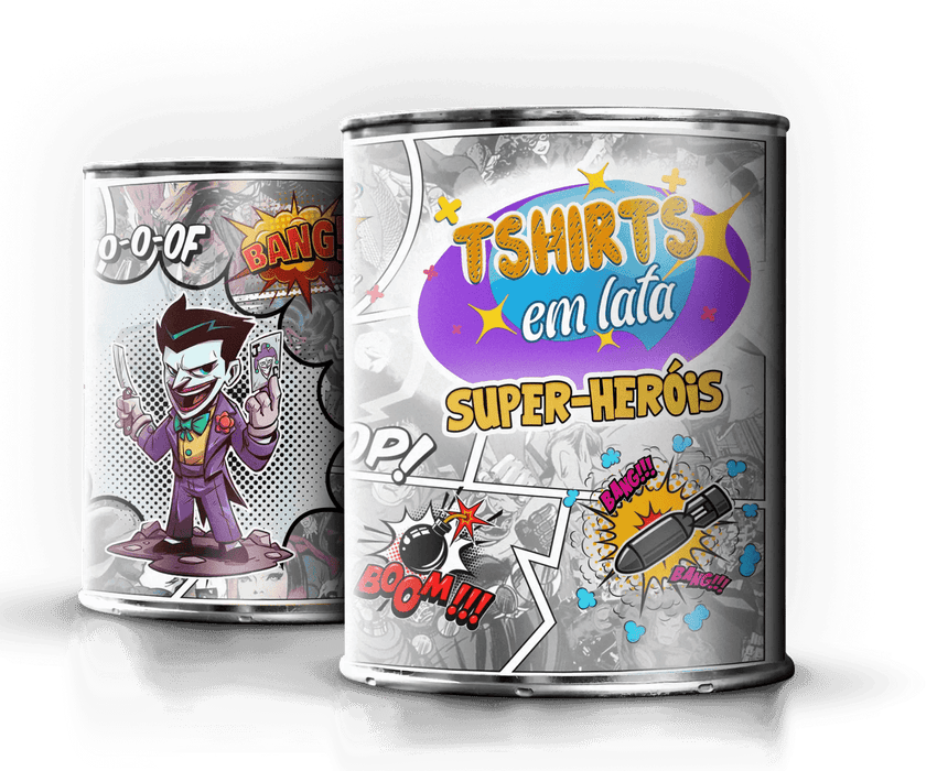 Camiseta em Lata dos Super-Heróis Joker – Presente Único e Original de Portugal A minha loja Vestuário e acessórios