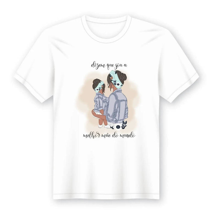 Camiseta Mãe - 100% Algodão, Ref: 9009, Decote Redondo ou em V, Estampas Variadas por Tamanho A minha loja Vestuário e acessórios